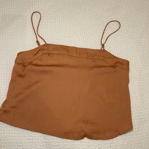 Urban outfitters orange silk crop top